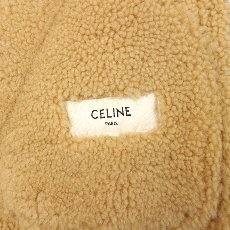Celine Sheer Ring Mouton Bomber Jacket 48 Black