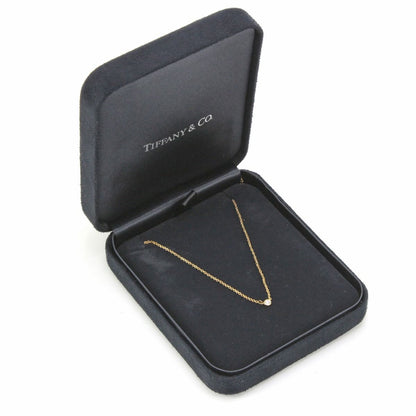 Tiffany & Co Tiffany Necklace K18 Visor Yard Single Diamond Pendant