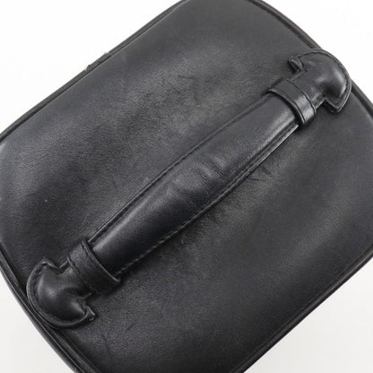 Chanel Vanity Handbag Vintage Lambskin Black Ladies Pouch