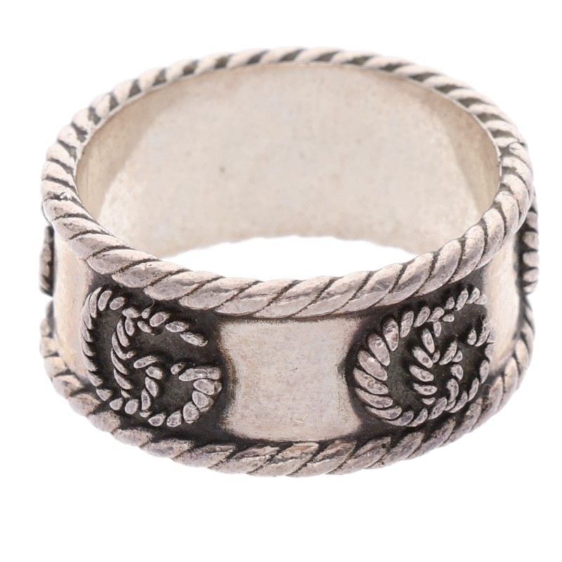 Gucci Interlocking Silver Ring Men's Size 13 15