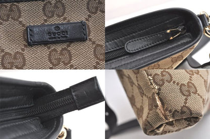 Gucci Web Sherry Line Shoulder Bag GG Canvas Leather 388926 Brown 3638n