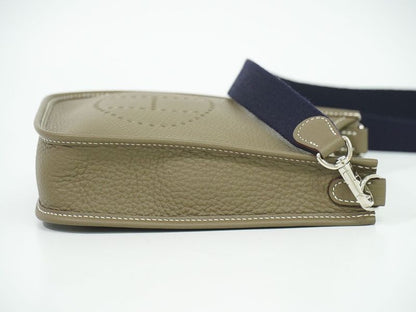 Authentic Hermes Evelyn TPM Taurillon Clemence Leather Shoulder Bag Pochette B