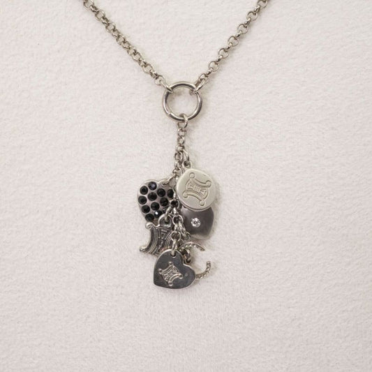 Celine Heart Charm Stone Necklace Macadam 25-694s