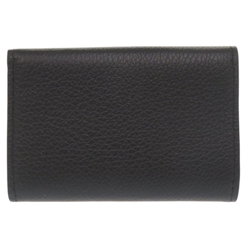 Louis Vuitton Portefeuille Lock Mini M63921 Calf Leather Noir Black Trifold