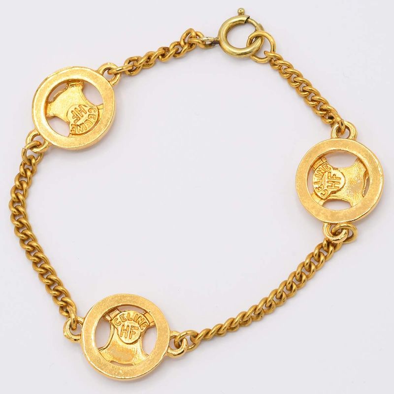 Celine Triomphe Bracelet Gold Color Macadam Accessories Women M2365