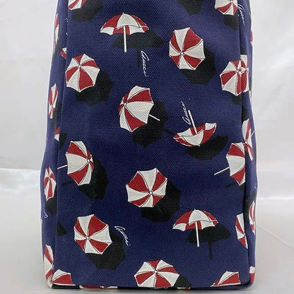 Gucci Tote Bag Navy White 286198 Excellent Condition Canvas