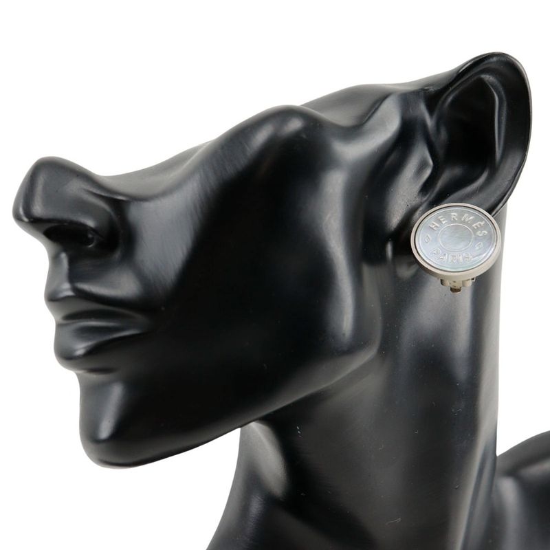 Hermes Celia Bijouterie Fantaisie Vintage Metal And Shell Silver Ladies 12.0g