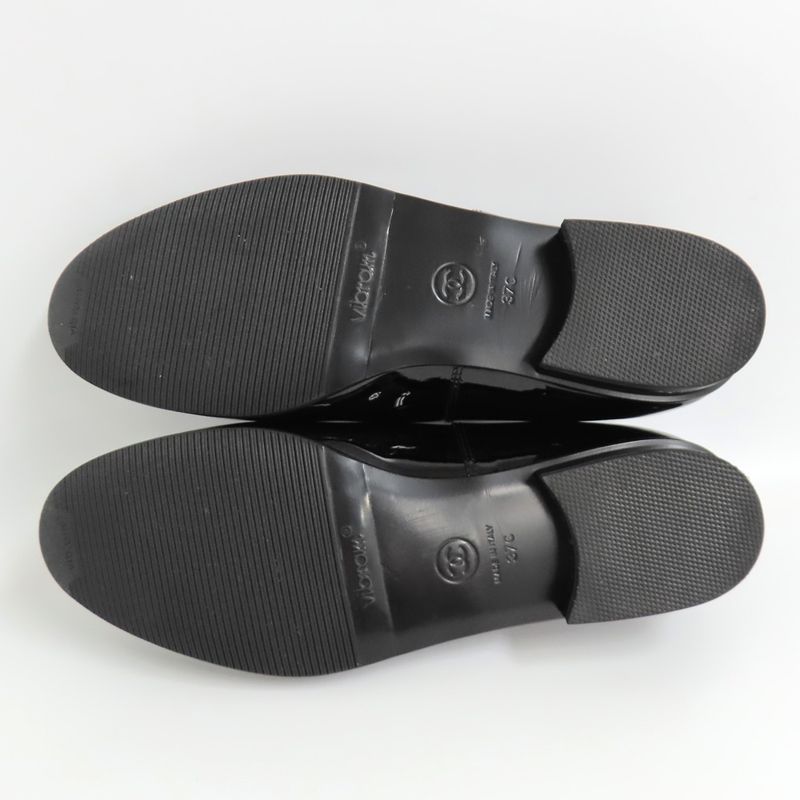 Chanel Loafers 25C G46194 Black Coco Mark 37 Patent Leather Enamel