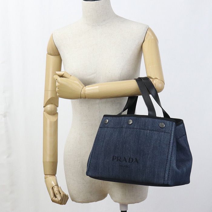 Prada 2WAY 1bg311 2BBV Fokf5 Tote Bag Denim Women's