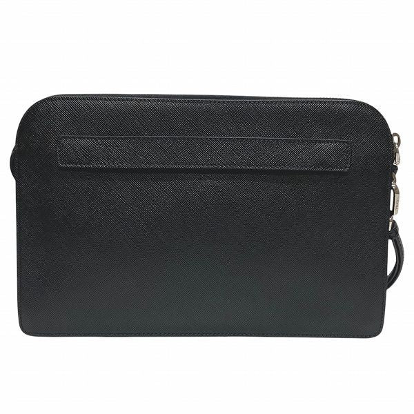 Prada 2vf056 Saffiano Black Bag Clutch Bag Second Bag Men's