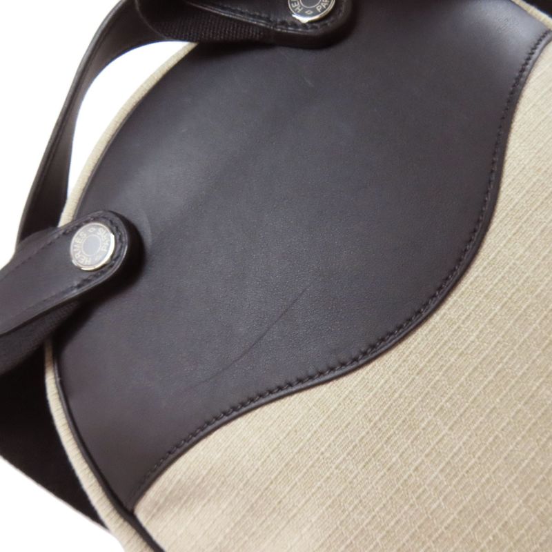 Hermes Allback Silver Hardware Backpack Daypack Canvas Calf Women