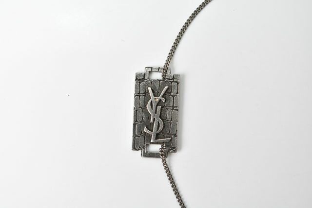 Saint Laurent Bangle Bracelet Saint Laurent Unisex Vintage Silver YSL Logo