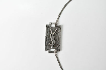 Saint Laurent Bangle Bracelet Saint Laurent Unisex Vintage Silver YSL Logo