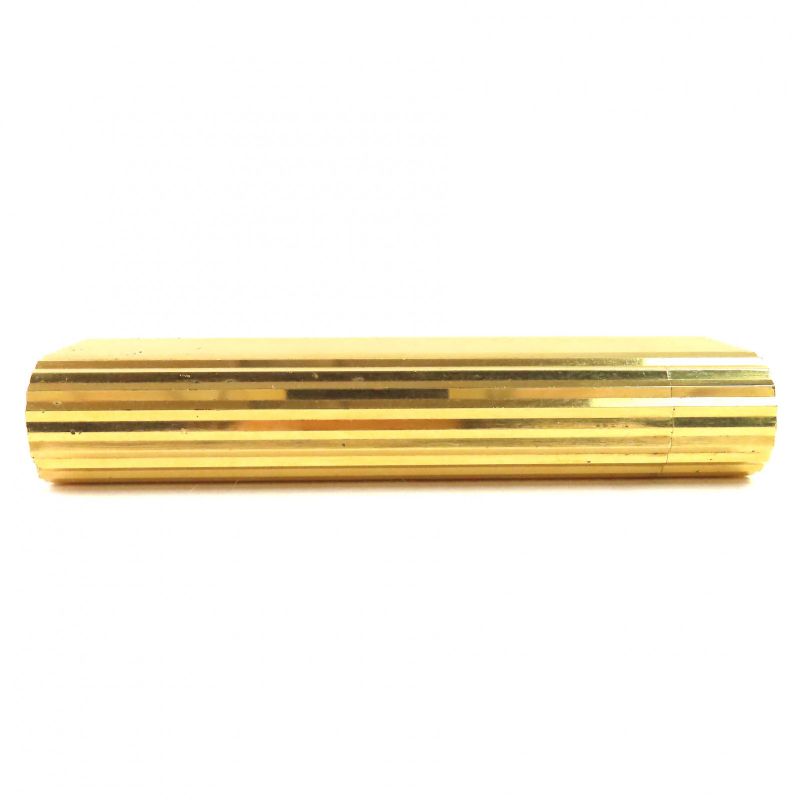 Cartier Stripe Oval Roller Type Gas Lighter Smoking Goods Gold