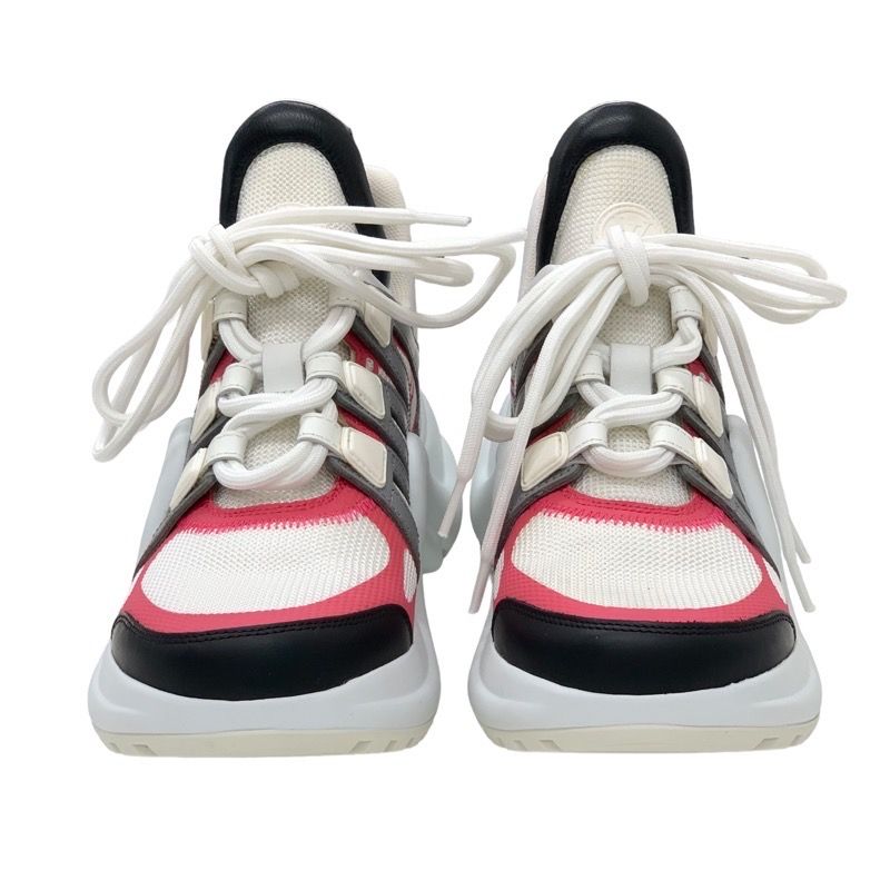 Louis Vuitton Arclight Line Sneakers Shoes Fabric Leather White Unused LV Logo