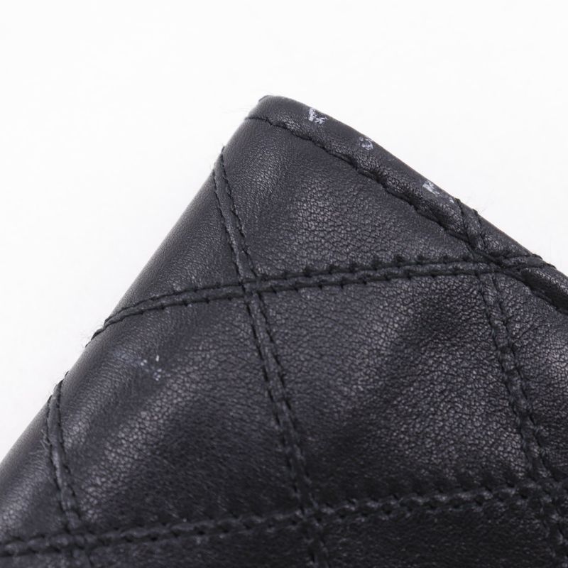 Chanel Bicolore Coco Mark Calf Black Ladies Coin Case