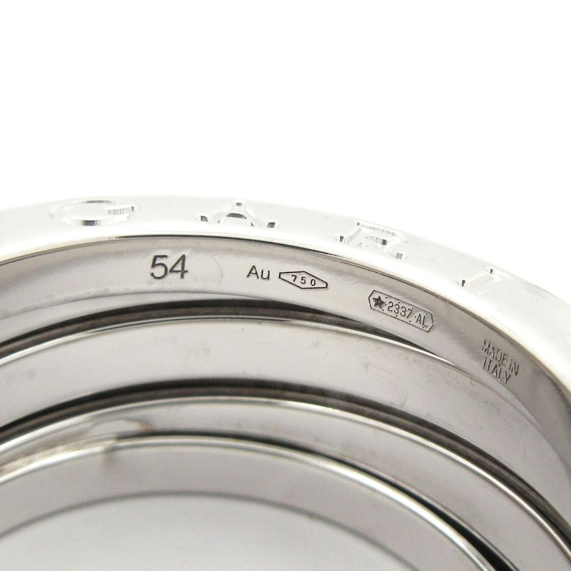 Bvlgari Ring 54 B-zero1 3 Band Ring 18K White Gold X Diamond Demi-pave Diamonds