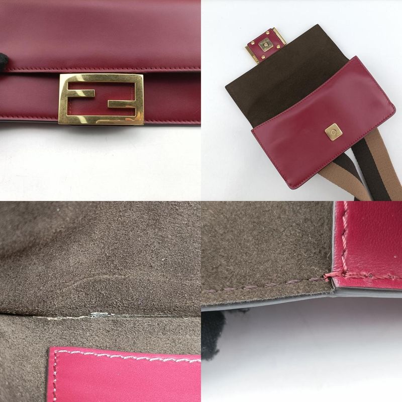 Fendi Baguette Mini Wine Red Leather 8bs039 8bs039-aaiw-209-0189