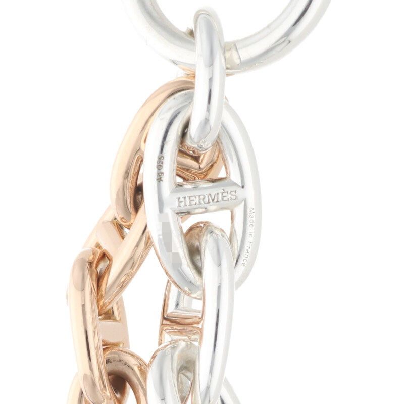 Hermes Chaine D'ancre GM MM 18K Pink Gold Silver Chaine D'ancre 2 Chain