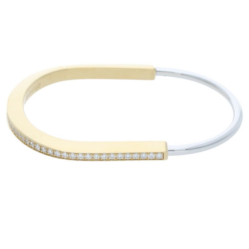 Tiffany & Co Lock Bangle Padlock Half Diamond Bangle Ladies XL