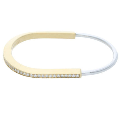 Tiffany & Co Lock Bangle Padlock Half Diamond Bangle Ladies XL