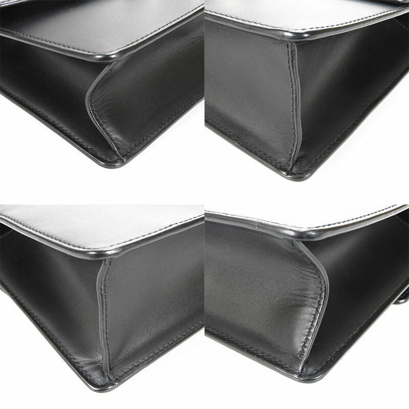 Gucci Shoulder Bag Sylvie Small 421882 Webline Leather Black Gold Hardware