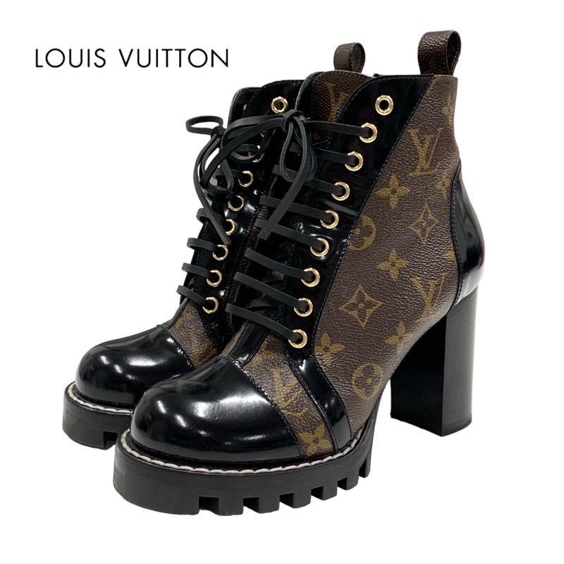 Louis Vuitton Star Trail Line Monogram Boots Short Boots Shoes Leather Brown
