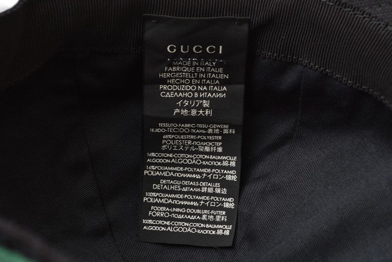 Gucci Baseball Cap Hat Gucci GG Black Red Green 200035 Kqwbg 1060 Size M 58cm