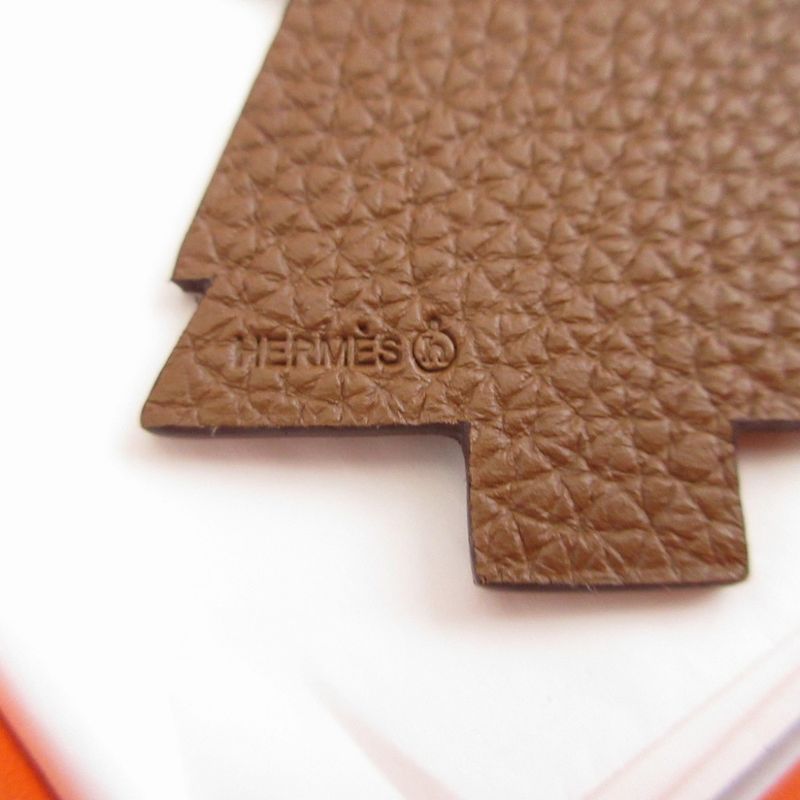 Hermes Petite Ash Tree Leather Blue Brown Bagcharm Key Holder 1730 Hermes
