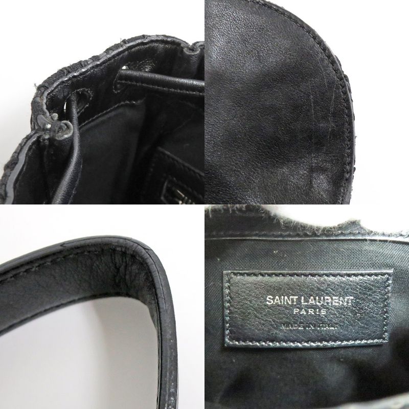 Saint Laurent Rucksack Festival Backpack 421943 Lace Black Fringe