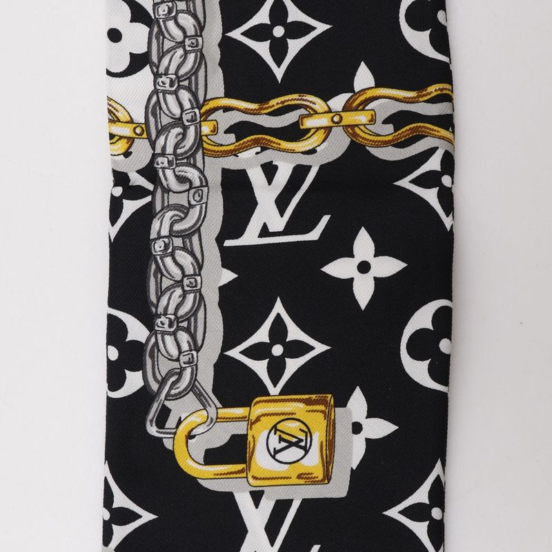 Louis Vuitton Bandeau Monogram Confidential M78656 Silk White Women's Scarf