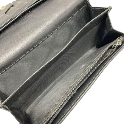 Gucci Long Wallet Stripe Line Metal Bar 244946 Black Leather