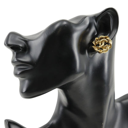 Chanel Round Coco Mark Vintage Gold Plated 2239 Ladies 9.7g Earring