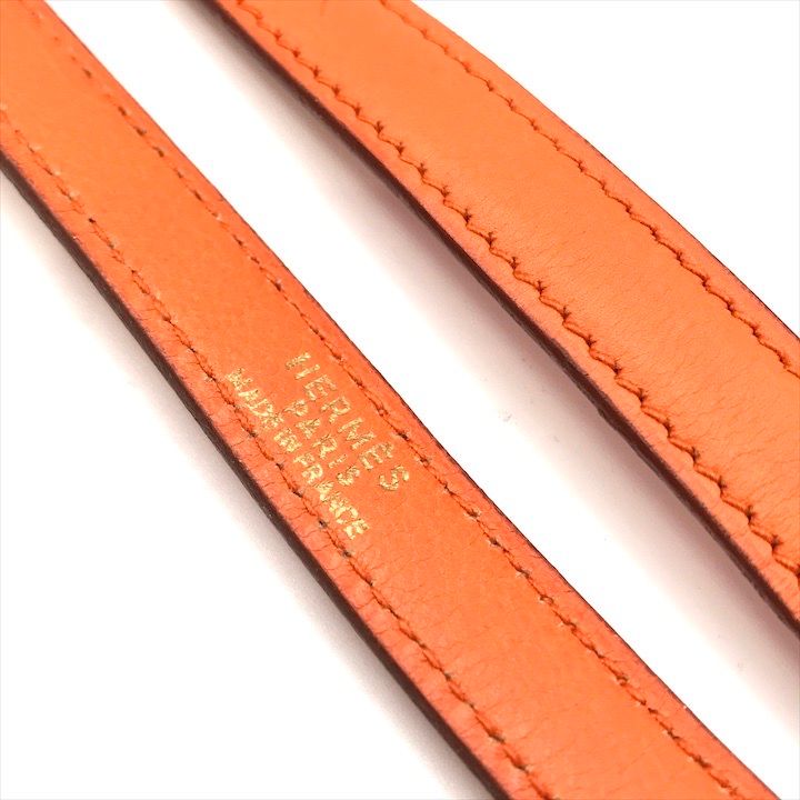 Hermes Kelly Bolide Gold Leather Shoulder Strap Bag Orange