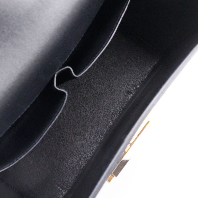 Hermes Cinetic 2WAY Leather Black A Women's Shoulder Bag