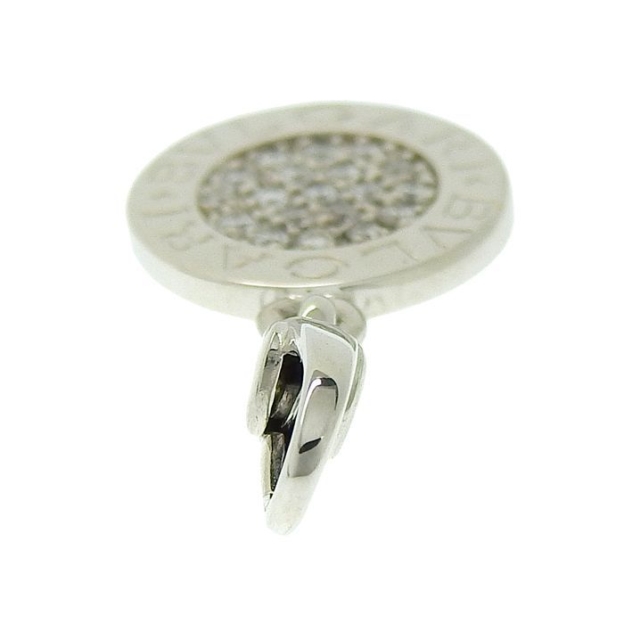 Bvlgari Diamond Pendant Top 18K White Gold 750 White Gold Diamond Charm