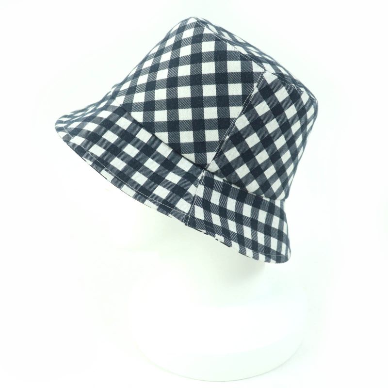 Christian DIOR 22SS 22vic923i130 Polyester Cotton Check Oblique Bucket Hat Navy