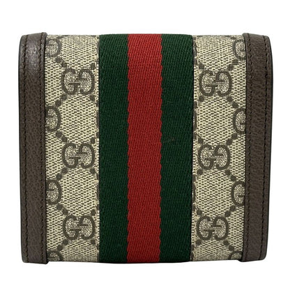 Gucci Wallet Women's Men's Brand Bifold Wallet Leather GG Supreme Ophidia