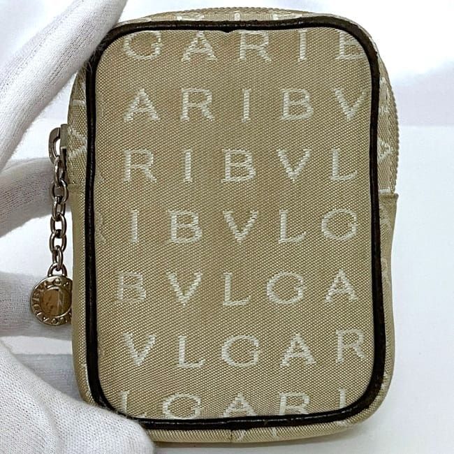 Bulgari Pouch Beige Brown Logomania 26545 Small Bag