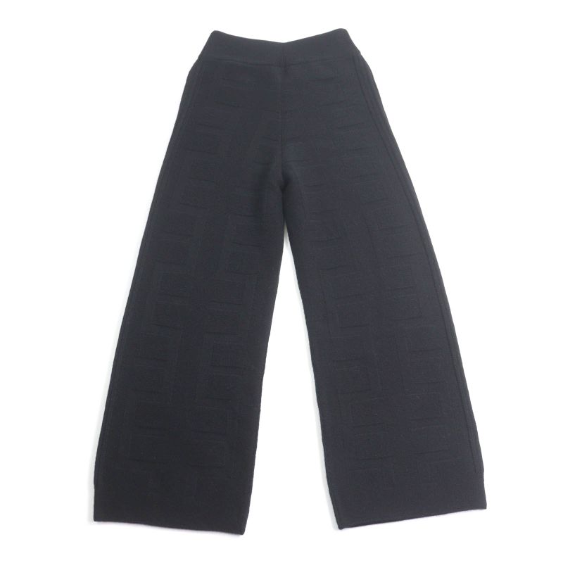 Hermes 22AW 2h2407da 100% Wool H Motif Knit Pants Bottoms Black 34 Made In