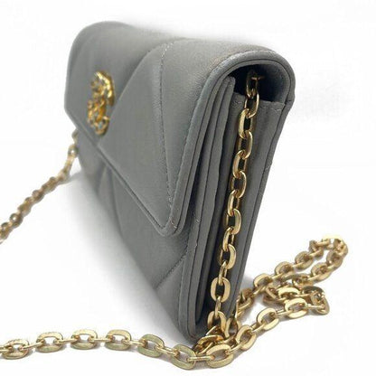 Authentic CHANEL 19 CC Lambskin Wallet Chain WOC Shoulder Crossbody Bag Leather - The Reluxe