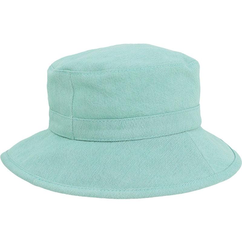 Authentic CHANEL Bucket Hat Aqua Blue Green Cotton Denim - The Reluxe