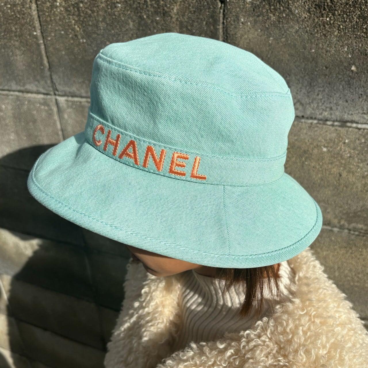 Authentic CHANEL Bucket Hat Aqua Blue Green Cotton Denim - The Reluxe