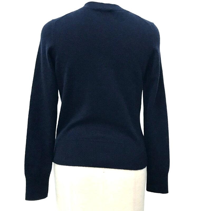 Authentic CHANEL Cashmere Knit Sweater Jumper Pullover Gabrielle Coco Navy 34 - The Reluxe