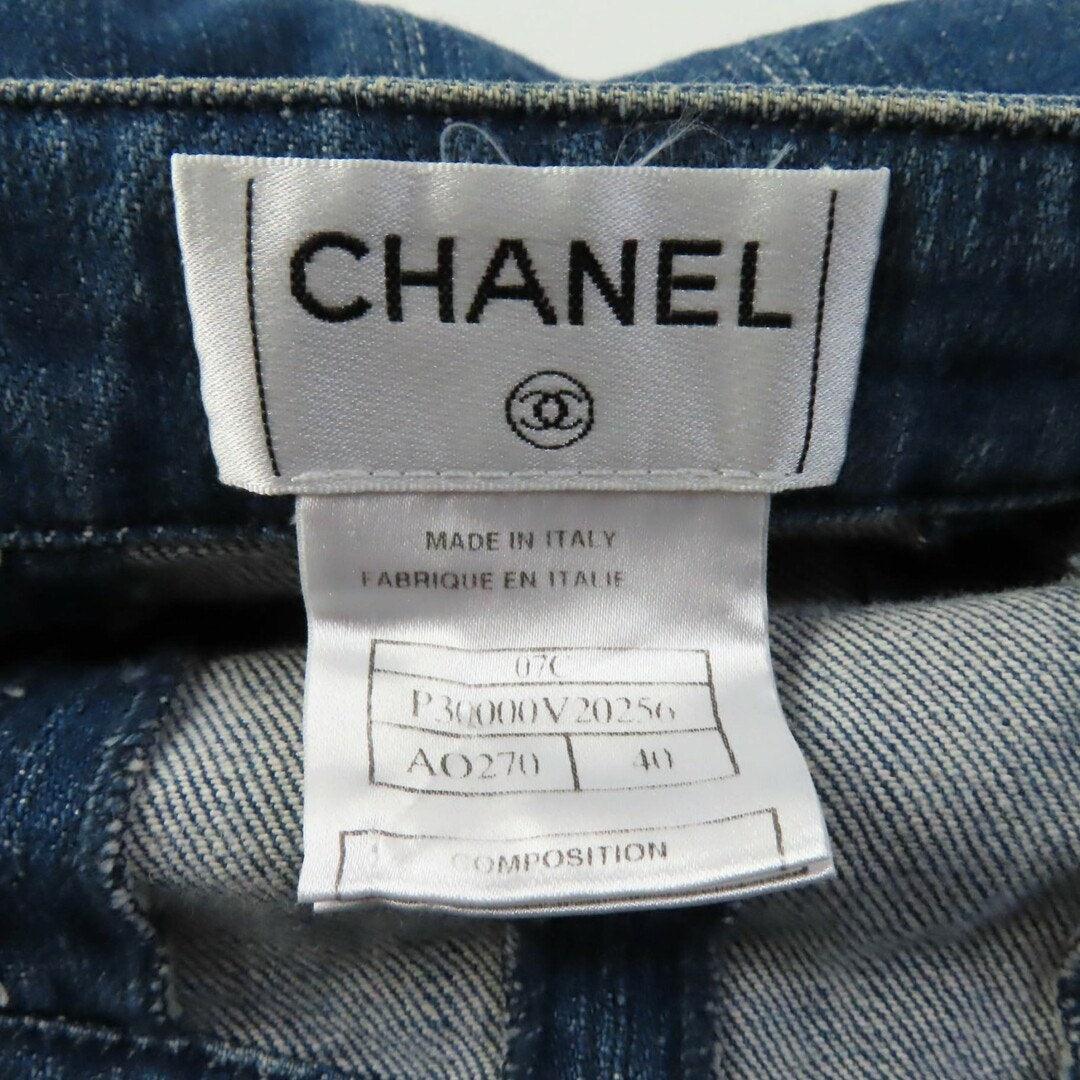 Authentic CHANEL CC 07C Denim Sleeveless Short Dress Blue Vintage Pleated 40 - The Reluxe