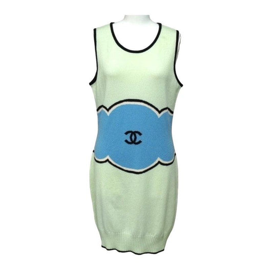 Authentic CHANEL CC 2009 Runway Cashmere Midi Dress Sleeveless Vintage 36 - The Reluxe