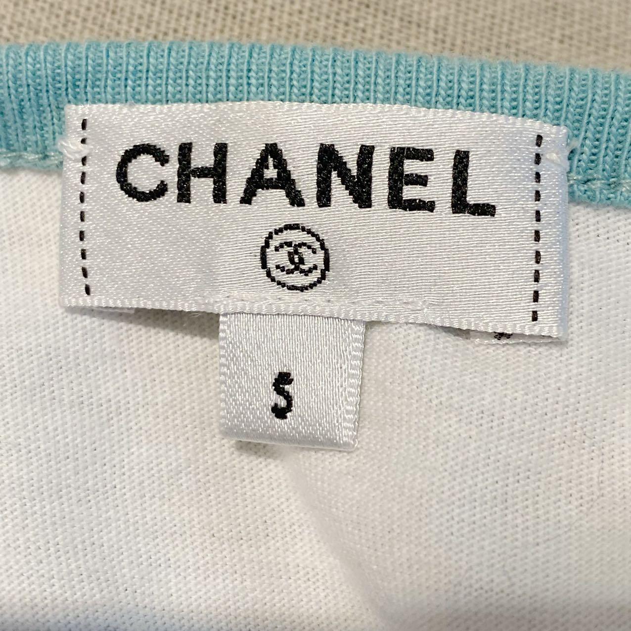 Authentic CHANEL CC 2017 Viva Coco Cuba Logo Pastel Short Sleeve T-Shirt Top S - The Reluxe