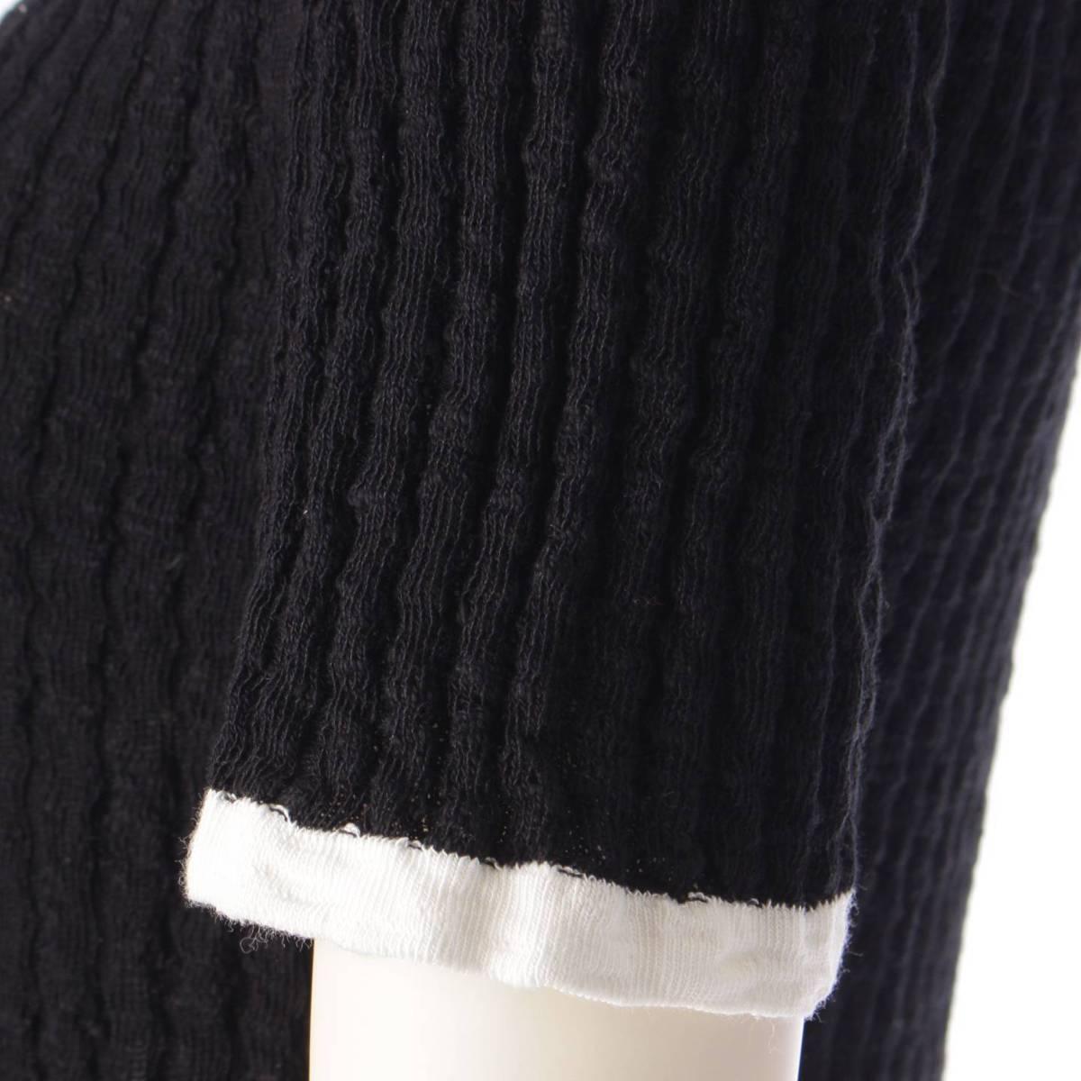 Authentic CHANEL CC 22C Black Cotton Short Midi Dress Vintage - The Reluxe