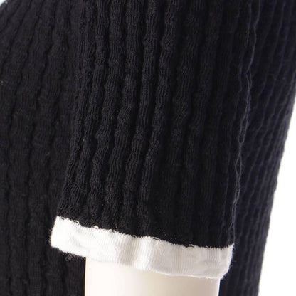 Authentic CHANEL CC 22C Black Cotton Short Midi Dress Vintage - The Reluxe