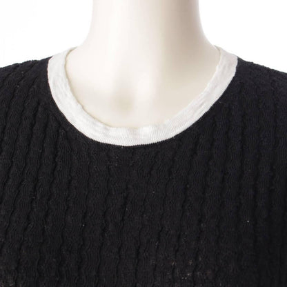 Authentic CHANEL CC 22C Black Cotton Short Midi Dress Vintage - The Reluxe